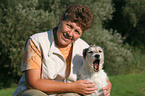 Frau mit Parson Russell Terrier
