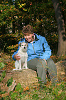 Frau mit Parson Russell Terrier