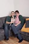 Paar mit Parson Russell Terrier
