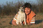 Frau und Parson Russell Terrier