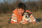 Frau und Parson Russell Terrier