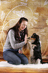 Frau und Sheltie