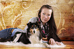 Frau und Sheltie