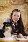 Frau und Sheltie