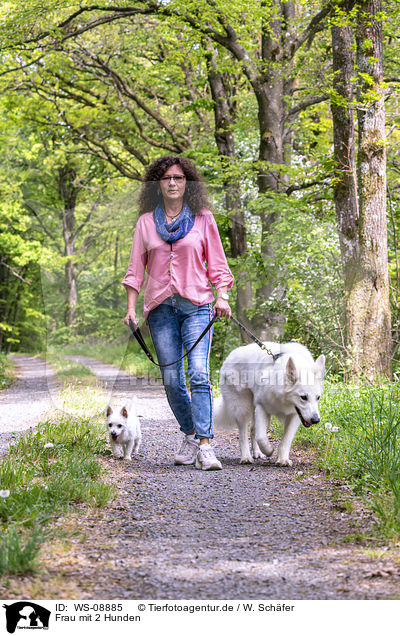 Frau mit 2 Hunden / woman with 2 Dogs / WS-08885