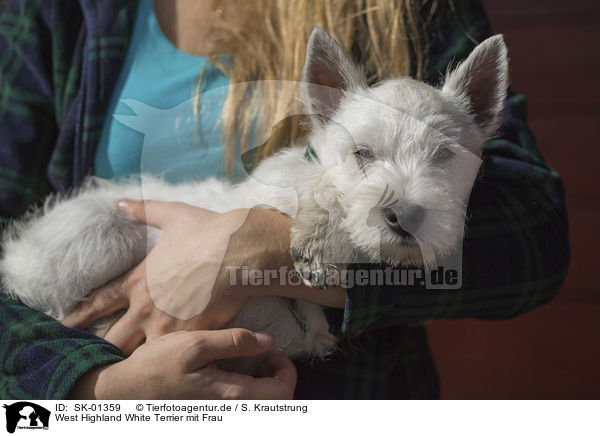 West Highland White Terrier mit Frau / SK-01359