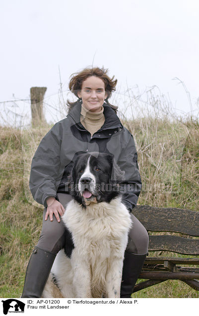 Frau mit Landseer / AP-01200