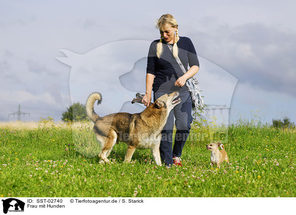 Frau mit Hunden / woman with dogs / SST-02740