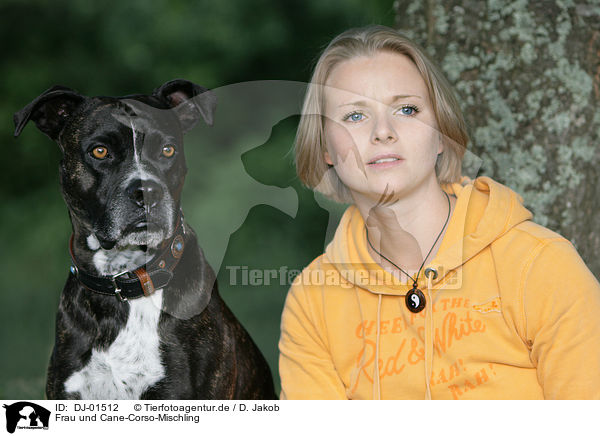Frau und Cane-Corso-Mischling / DJ-01512