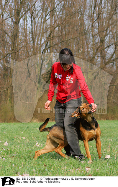 Frau und Schferhund-Mischling / SS-50488
