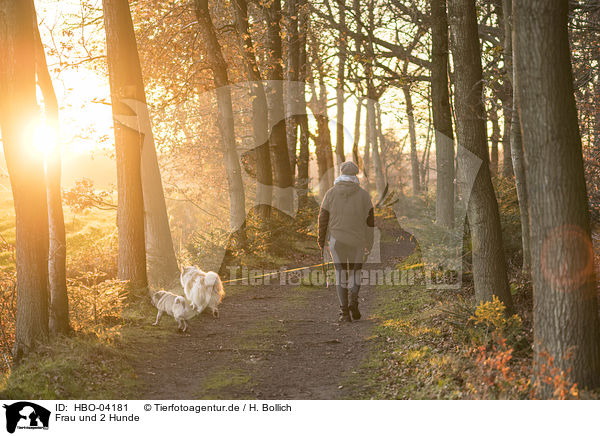 Frau und 2 Hunde / HBO-04181
