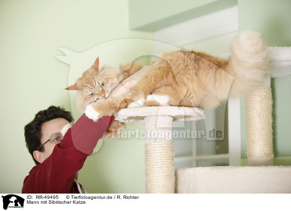 Mann mit Sibirischer Katze / RR-49495