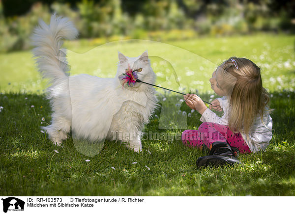 Mdchen mit Sibirische Katze / girl with Siberian Cat / RR-103573