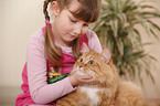 Mdchen mit Sibirischer Katze
