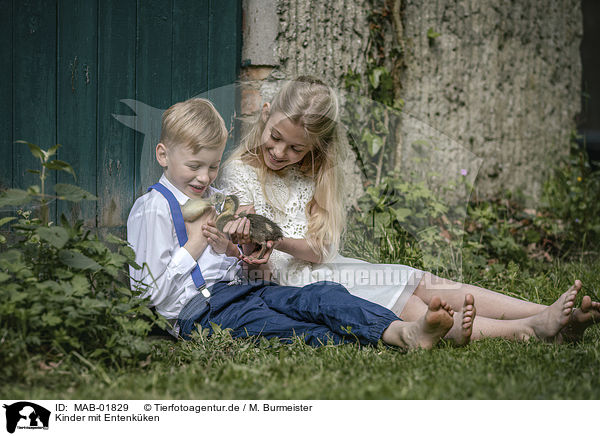 Kinder mit Entenkken / childrens with Duckling / MAB-01829