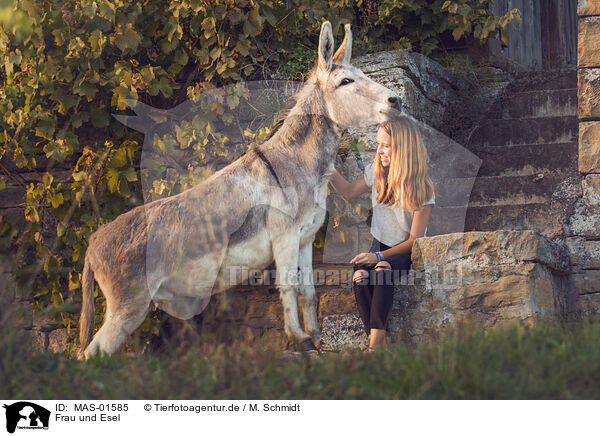Frau und Esel / woman and donkey / MAS-01585