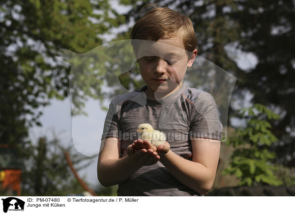 Junge mit Kken / boy with Chicken / PM-07480