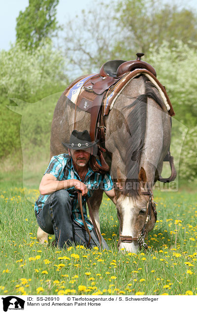 Mann und American Paint Horse / SS-26910