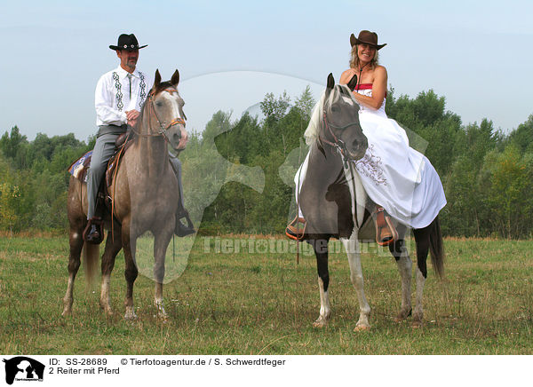 2 Reiter mit Pferd / 2 riders with horses / SS-28689
