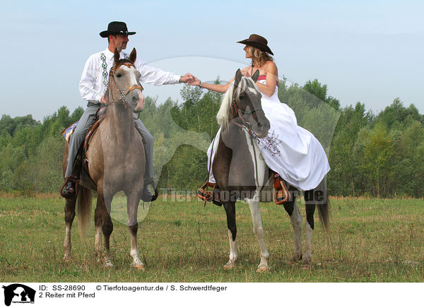2 Reiter mit Pferd / SS-28690