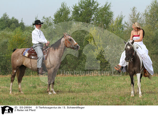 2 Reiter mit Pferd / SS-28694