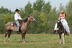 2 Reiter mit Pferd