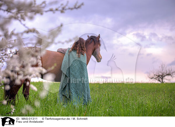 Frau und Andalusier / woman and Andalusian Horse / MAS-01311