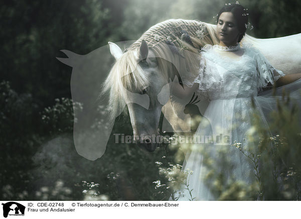 Frau und Andalusier / CDE-02748