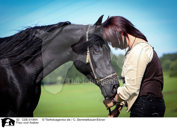 Frau und Araber / woman and arabian horse / CDE-01864