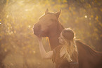 Indianerin mit Pferd