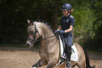 Mdchen reitet Deutsches Reitpony