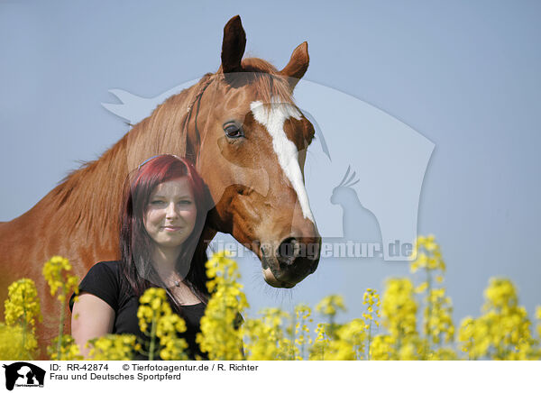 Frau und Deutsches Sportpferd / RR-42874