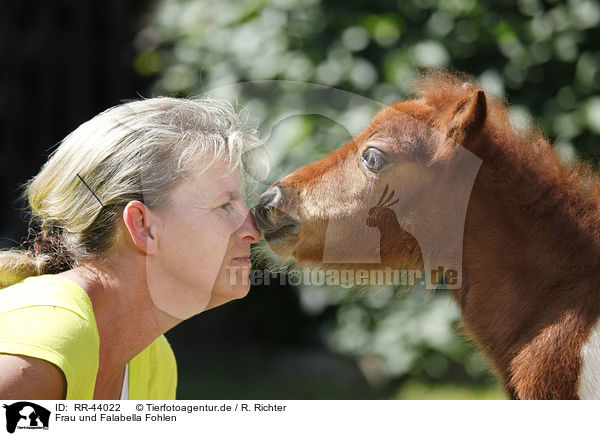 Frau und Falabella Fohlen / woman and Falabella foal / RR-44022