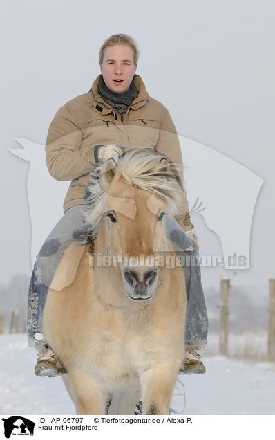 Frau mit Fjordpferd / woman with Fjord / AP-06797