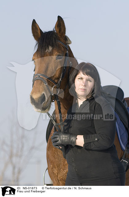 Frau und Freiberger / woman and horse / NS-01873