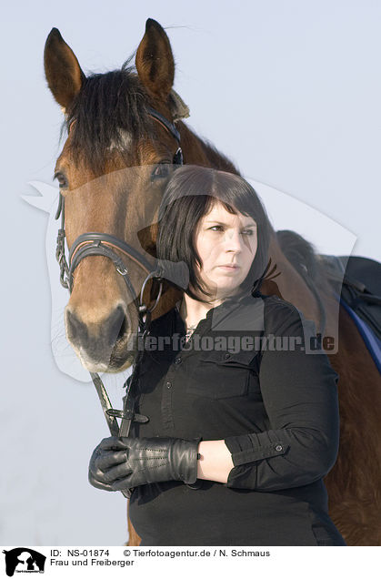 Frau und Freiberger / woman and horse / NS-01874