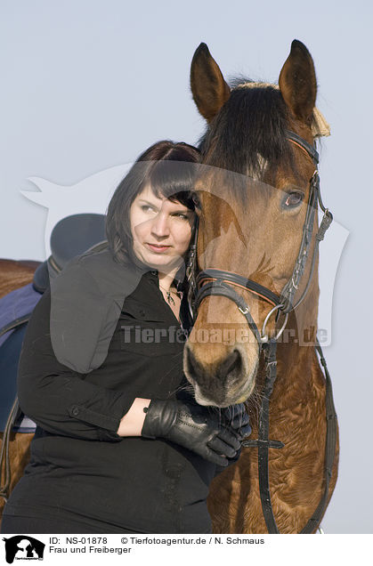 Frau und Freiberger / woman and horse / NS-01878