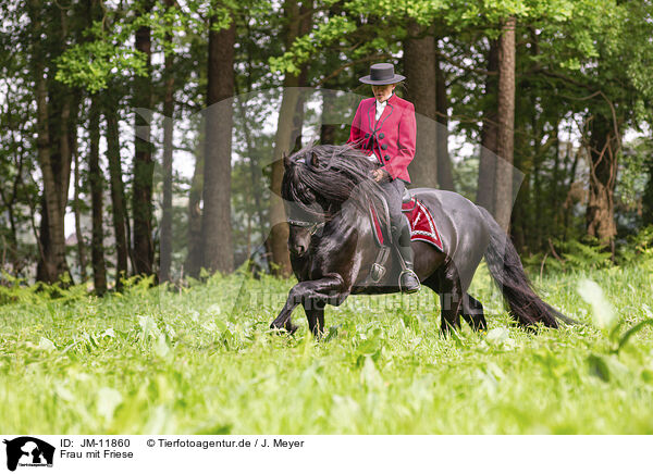 Frau mit Friese / woman with Friesian horse / JM-11860