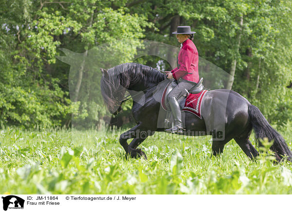 Frau mit Friese / woman with Friesian horse / JM-11864