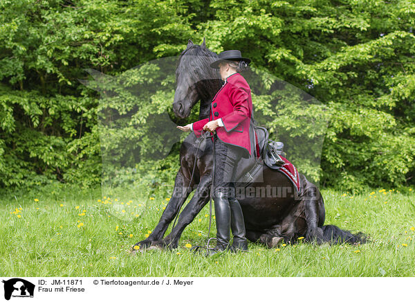 Frau mit Friese / woman with Friesian horse / JM-11871