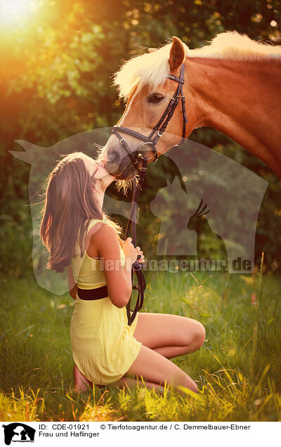 Frau und Haflinger / woman and Haflinger horse / CDE-01921