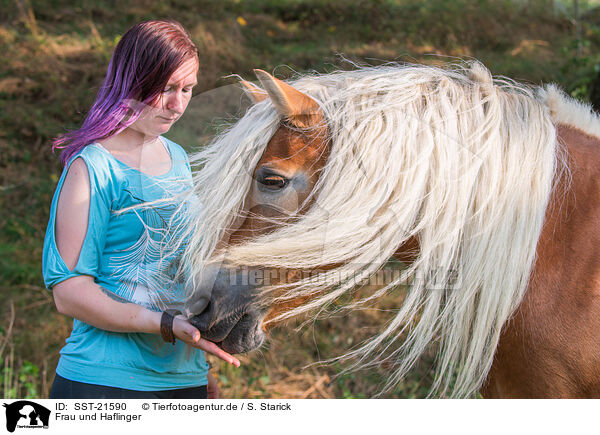 Frau und Haflinger / SST-21590