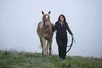 Frau mit Haflinger