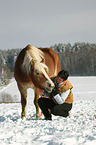 Frau und Haflinger