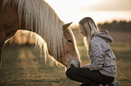 Frau mit Haflinger