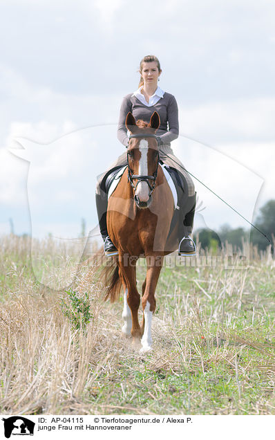 junge Frau mit Hannoveraner / young woman with Hanoverian / AP-04115