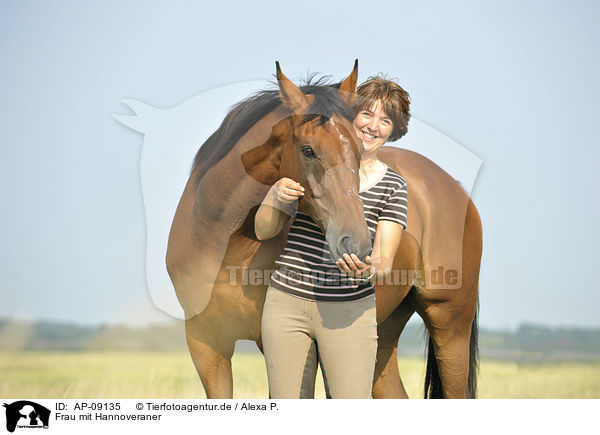 Frau mit Hannoveraner / woman with Hanoverian / AP-09135