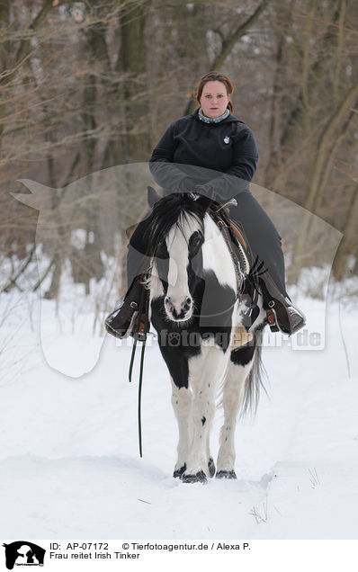 Frau reitet Irish Tinker / woman rides Irish Tinker / AP-07172