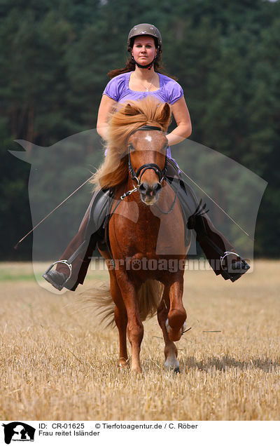 Frau reitet Islnder / woman rides Icelandic horse / CR-01625