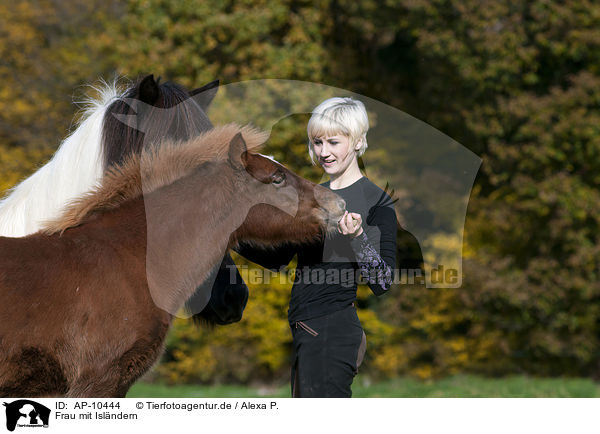 Frau mit Islndern / woman with Icelandic horses / AP-10444